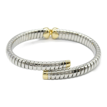 ドッピオ バングル バングル K18（イエローゴールド） ステンレススチール シルバー ブルガリ アクセサリー BVLGARI