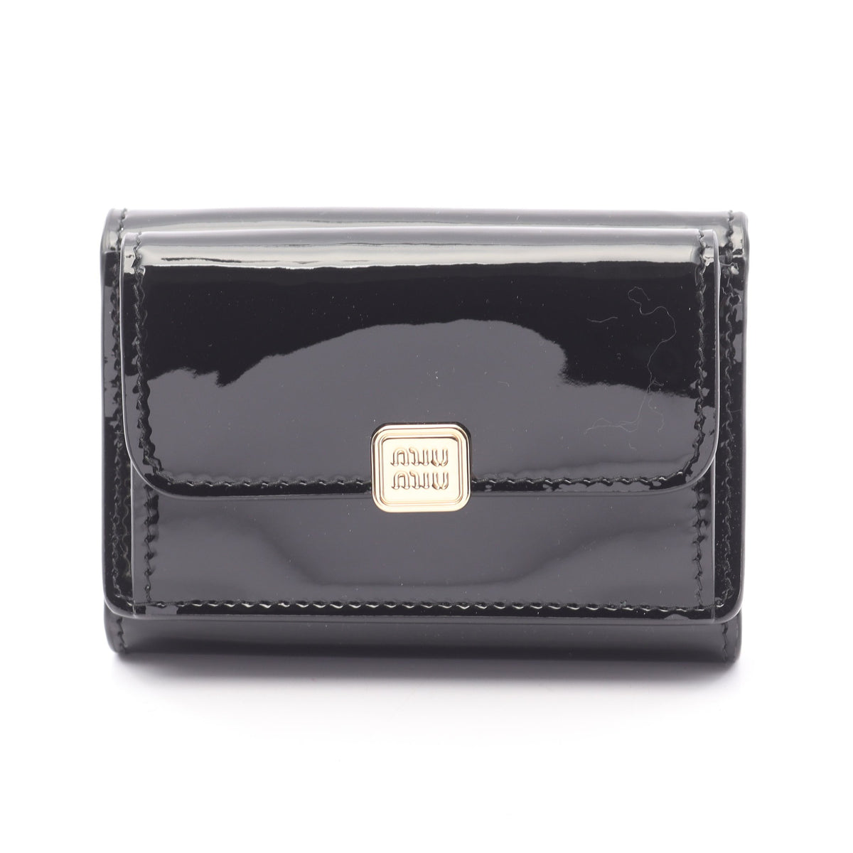 miu miu 黒 三つ折り財布 | ヤマダウェブコム