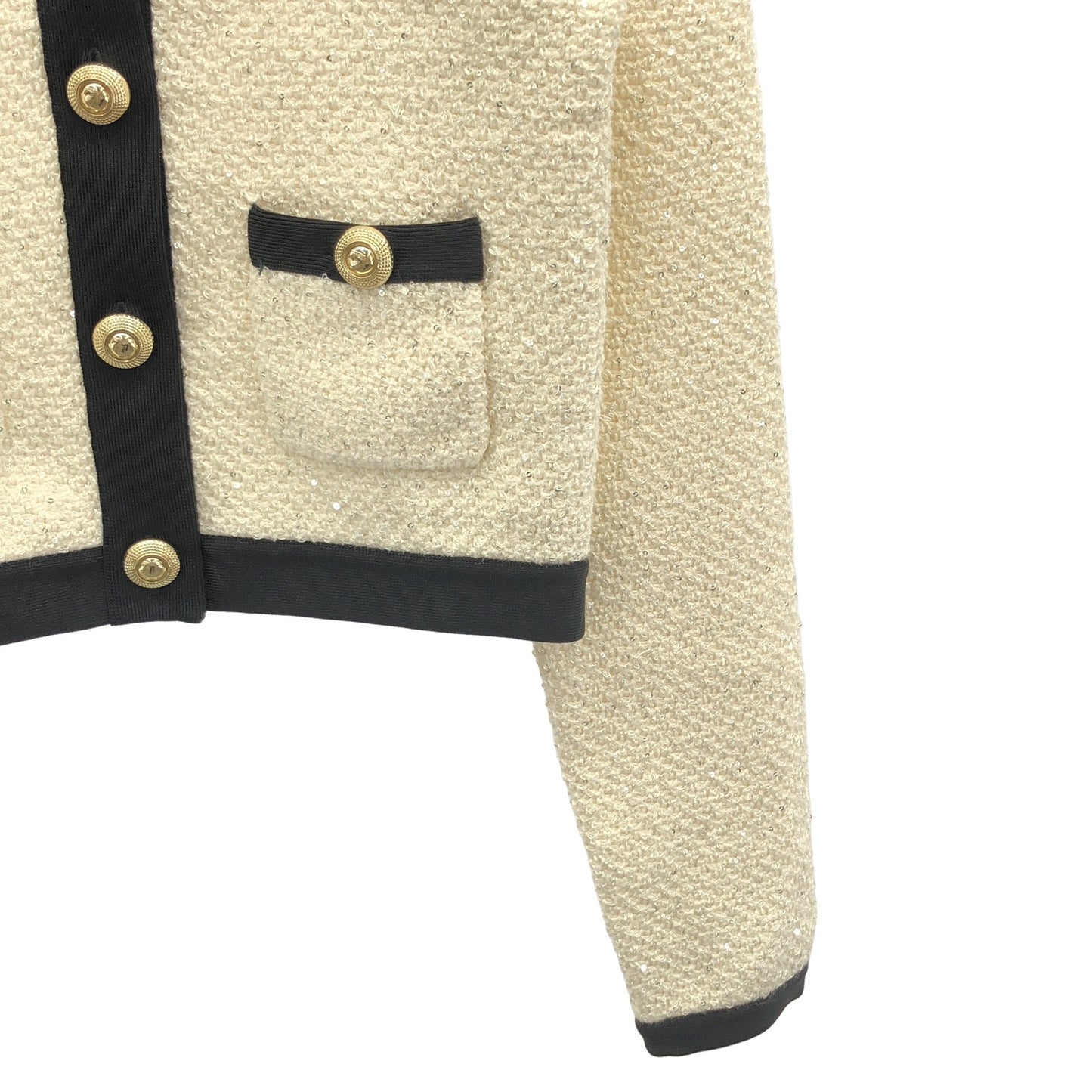 Bow cardigan ジャケット ホワイト ブラック ジャケット コットン ホワイト セルフポートレイト アウター SELFPORTRAIT
