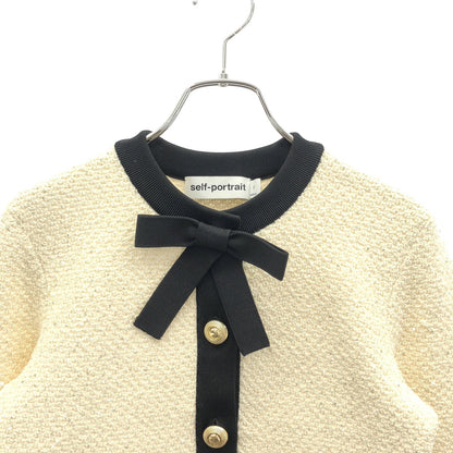 Bow cardigan ジャケット ホワイト ブラック ジャケット コットン ホワイト セルフポートレイト アウター SELFPORTRAIT