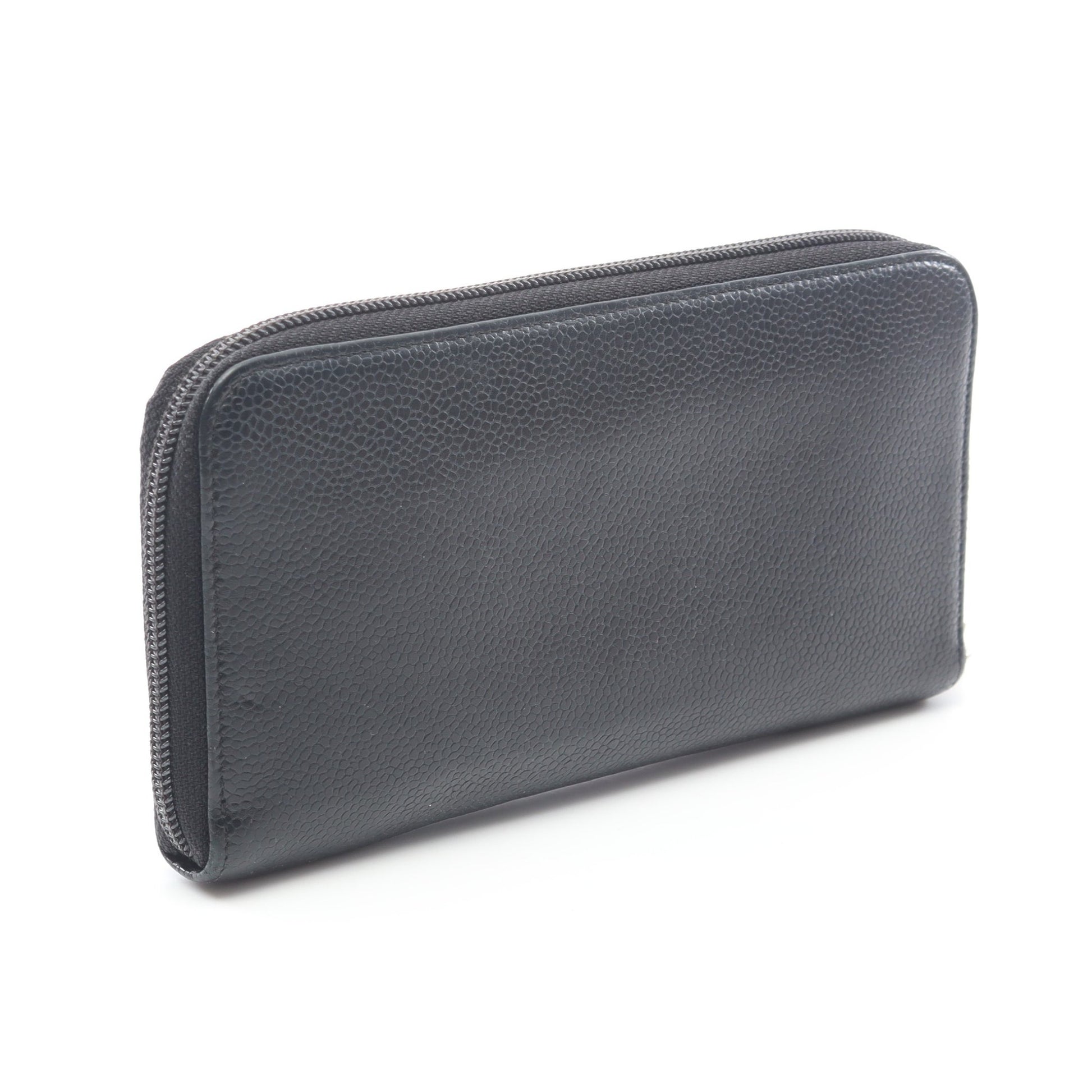 ココマーク ラウンドファスナー長財布 キャビアスキン ブラック  