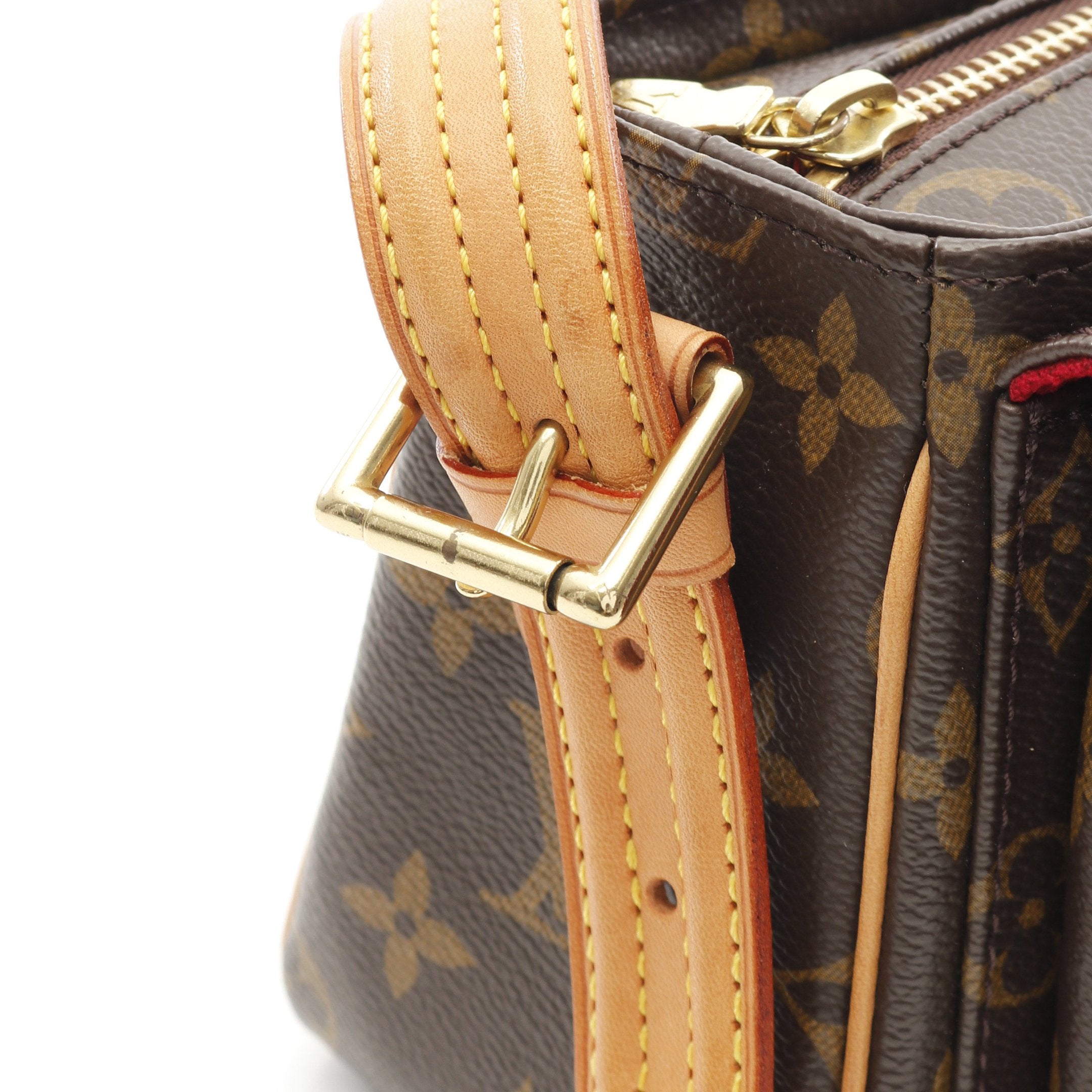 ヴィバシテMM モノグラム ショルダーバッグ PVC レザー ブラウン ルイ