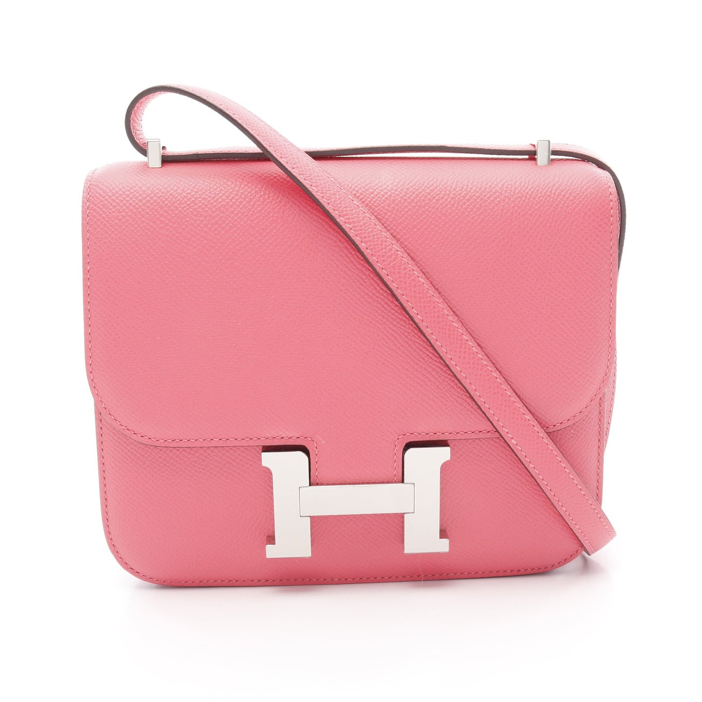 コンスタンス3 ミニ ローズアザレ ショルダーバッグ ヴォーエプソン ピンク シルバー金具 Y刻印 エルメス バッグ HERMES
