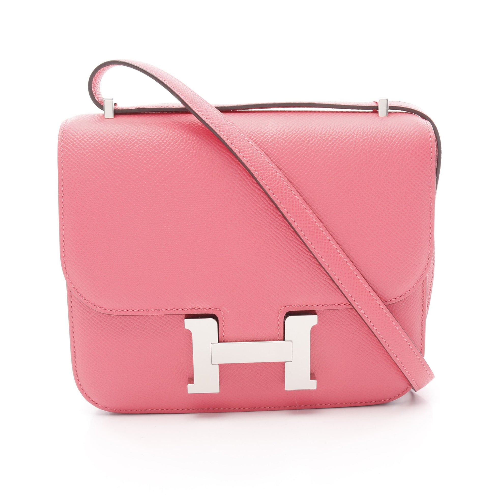 コンスタンス3 ミニ ローズアザレ ショルダーバッグ ヴォーエプソン ピンク シルバー金具 Y刻印 エルメス バッグ HERMES