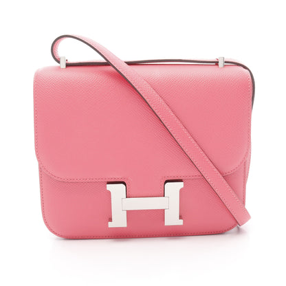 コンスタンス3 ミニ ローズアザレ ショルダーバッグ ヴォーエプソン ピンク シルバー金具 Y刻印 エルメス バッグ HERMES