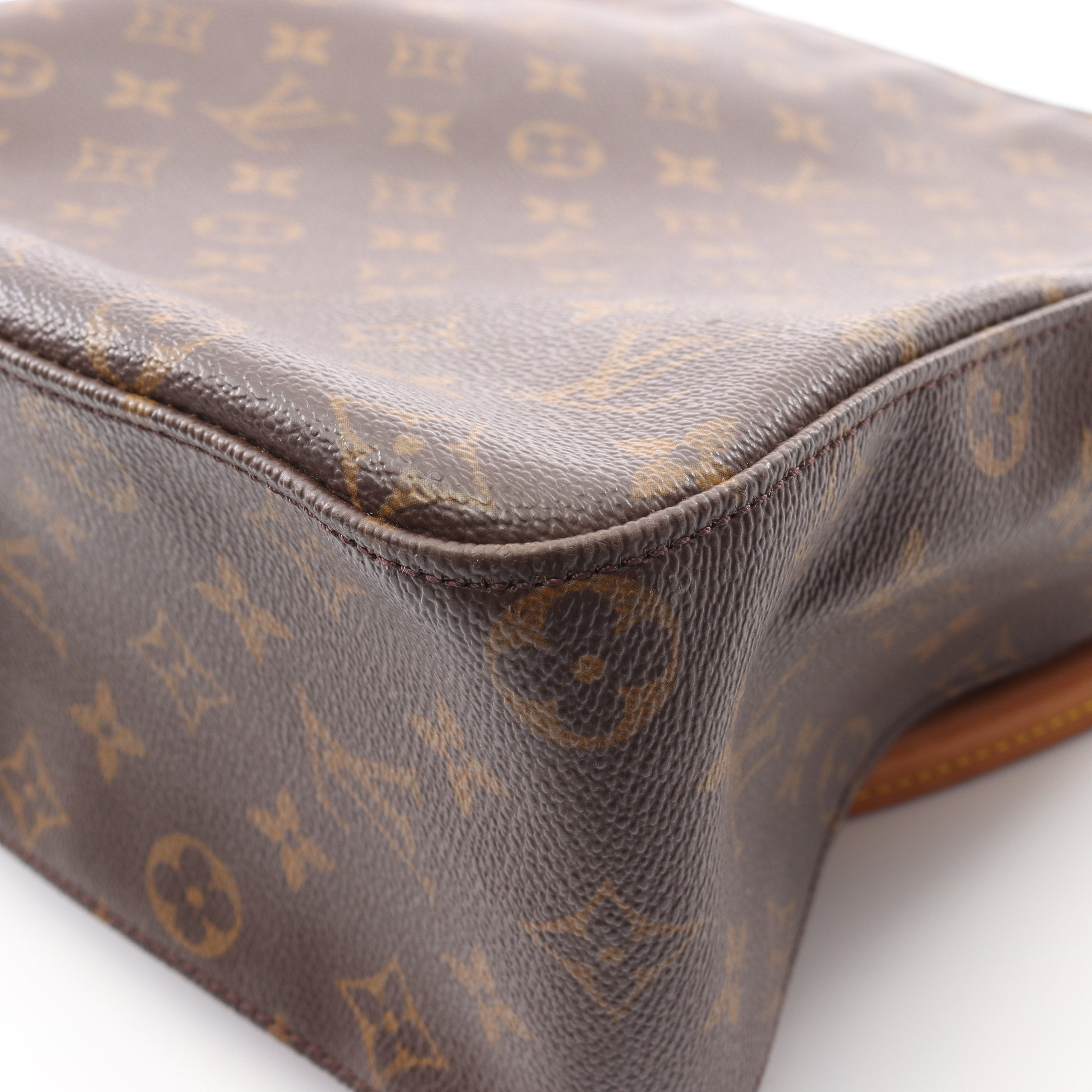 ルーピングGM モノグラム ショルダーバッグ PVC レザー ブラウン ルイ