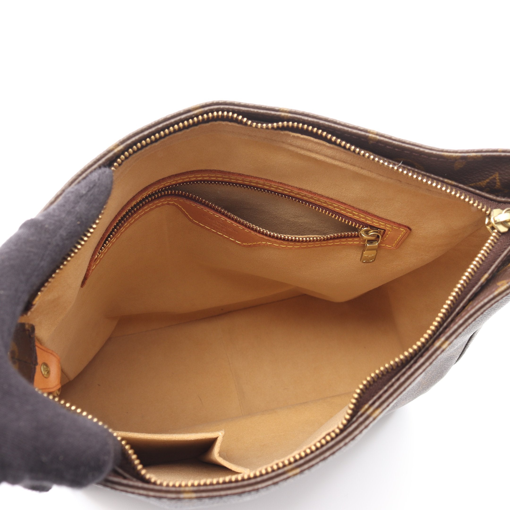 ルーピングGM モノグラム ショルダーバッグ PVC レザー ブラウン ルイ