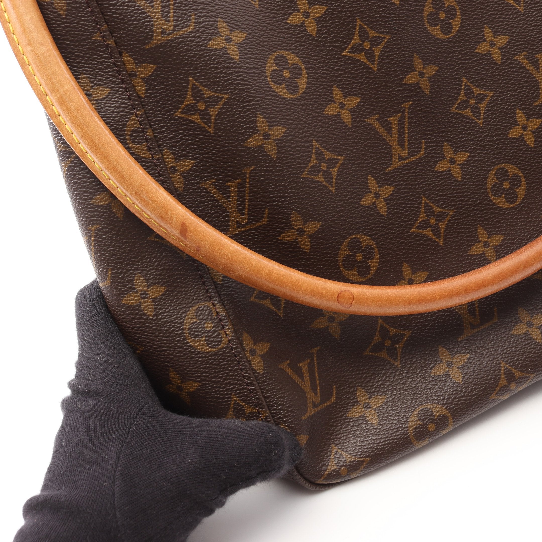 ルーピングGM モノグラム ショルダーバッグ PVC レザー ブラウン ルイ