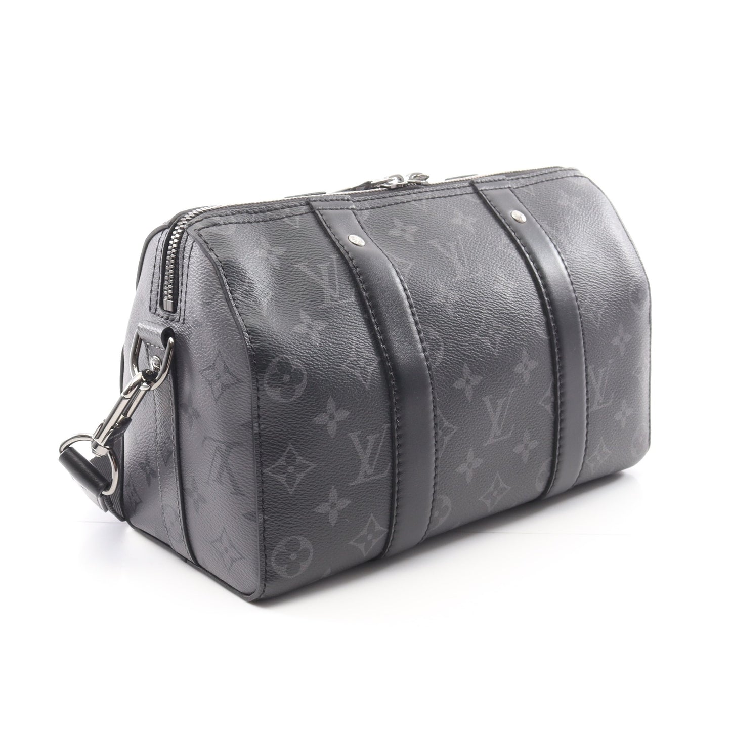 シティ キーポル モノグラムエクリプス リバース ショルダーバッグ PVC レザー ブラック グレー 2WAY ルイヴィトン バッグ LOUIS VUITTON