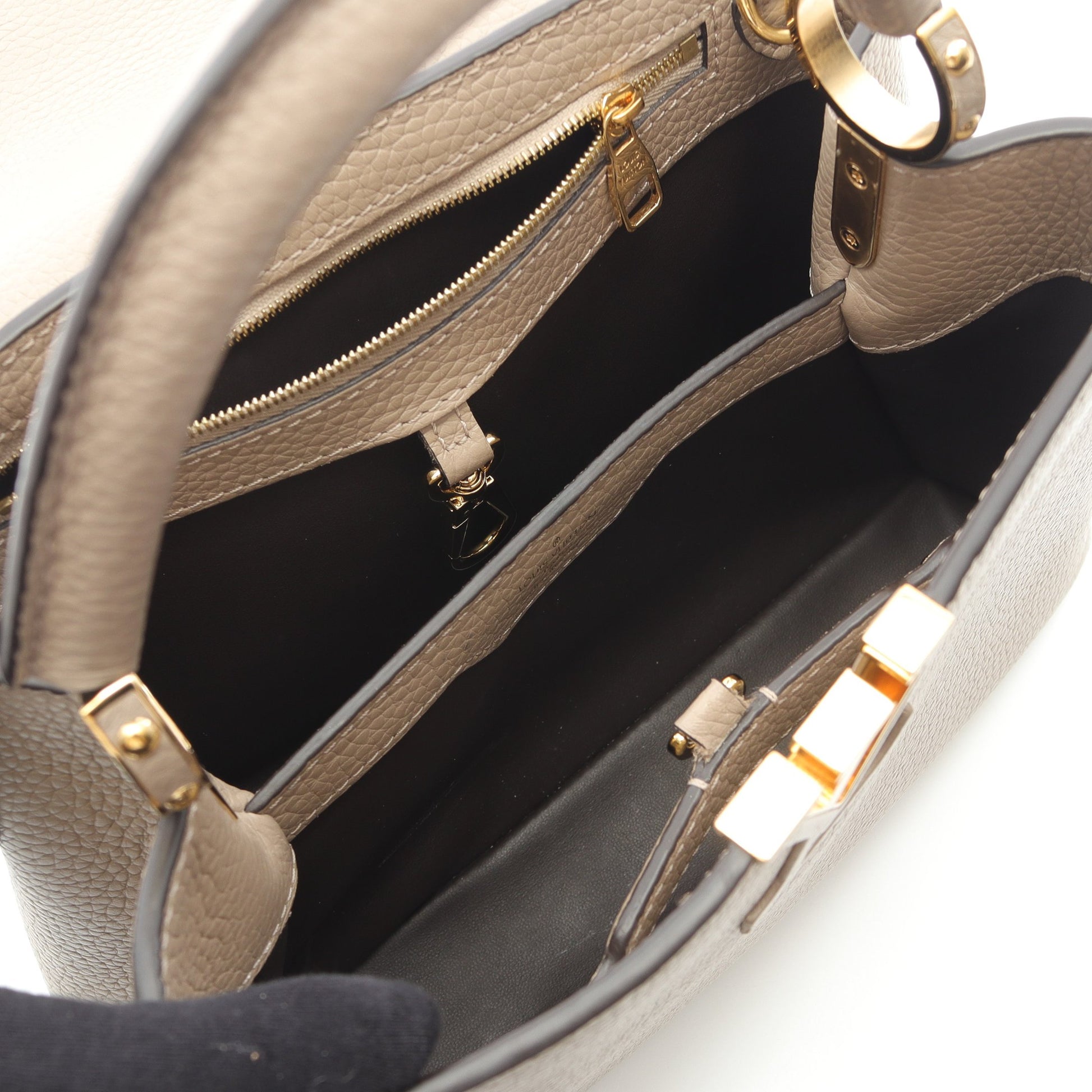 カプシーヌBB ガレ ハンドバッグ トリヨンレザー グレーベージュ 2WAY ルイヴィトン バッグ LOUIS VUITTON