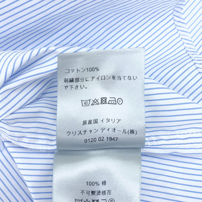 シャツ ホワイト ブルー ストライプ シャツ コットン ホワイト ディオール トップス DIOR