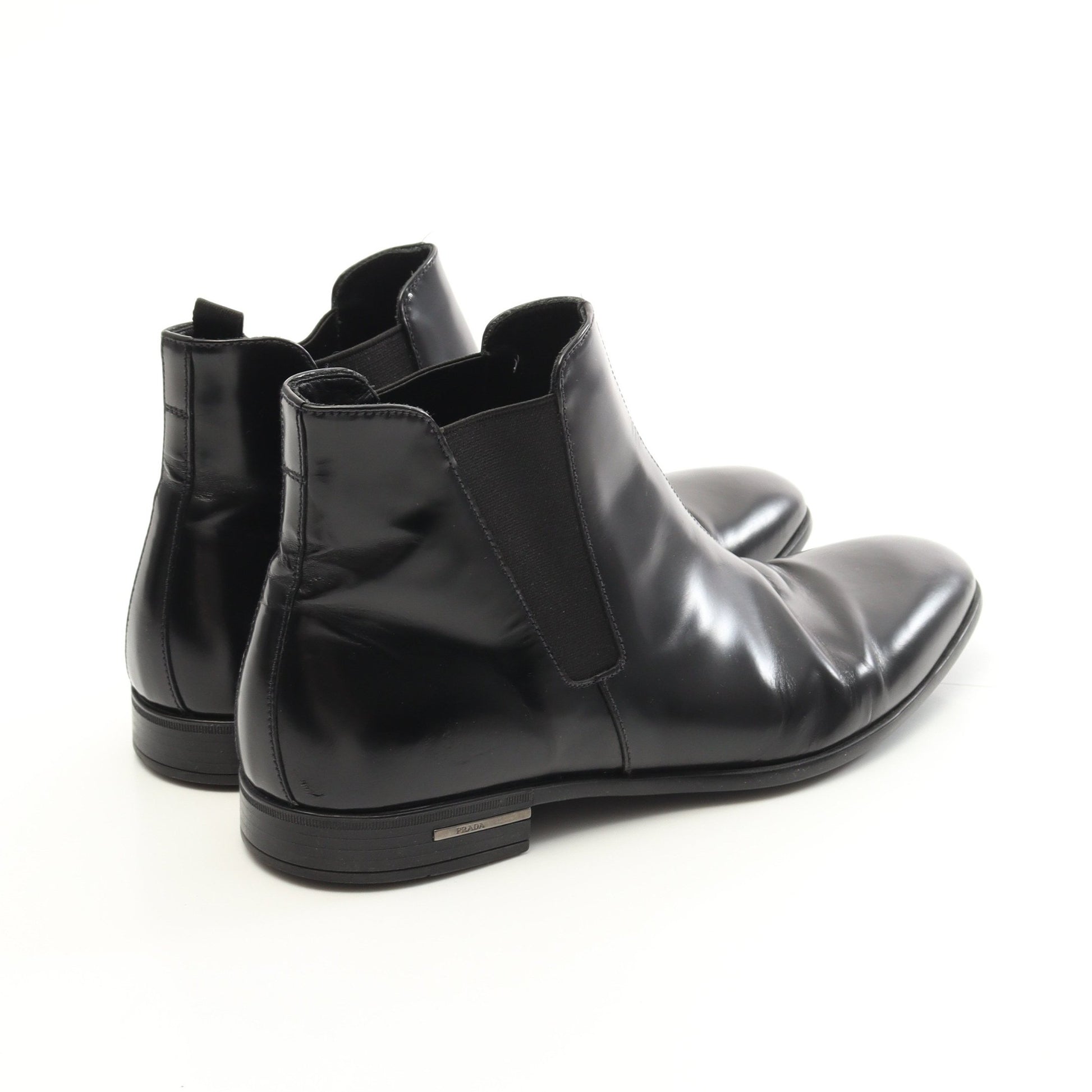 サイドゴアブーツ レザー ブラック プラダ シューズ PRADA