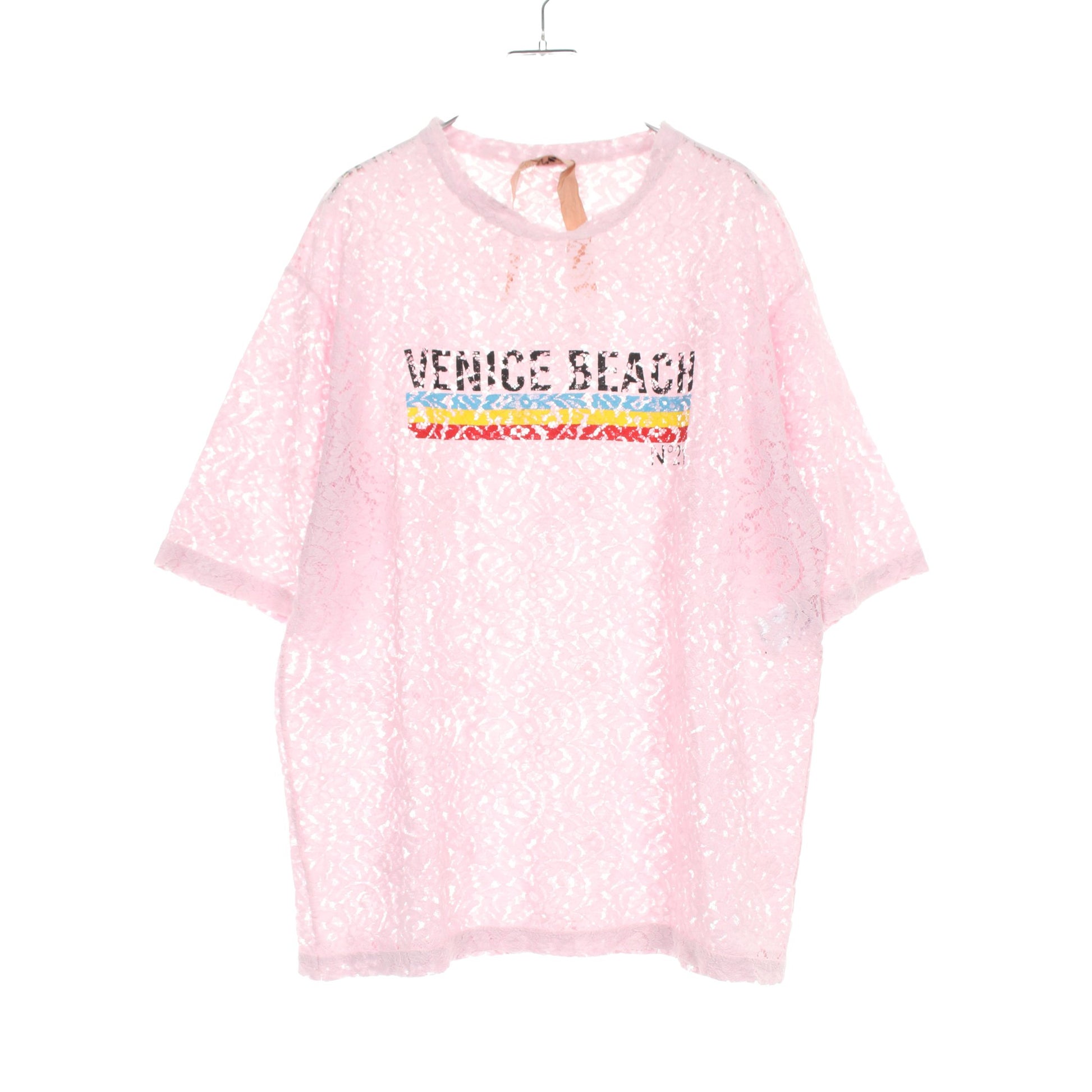 VENICE BEACH レース Tシャツ コットン ナイロン ライトピンク ヌメロヴェントゥーノ トップス N°21