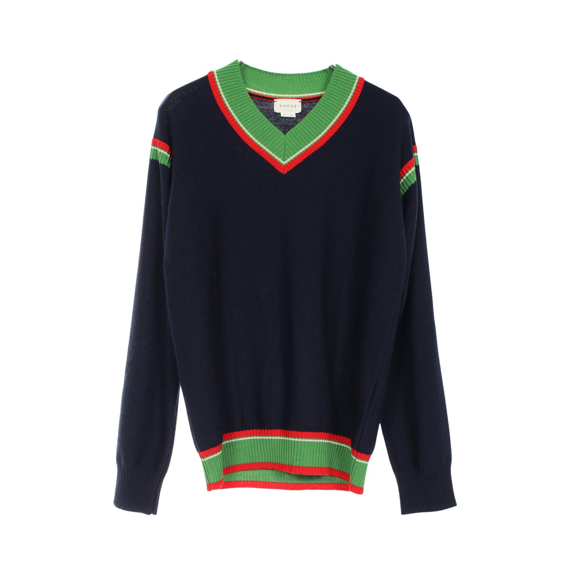 シェリーライン ニット Vネック ウール ネイビー グリーン レッド キッズ グッチ トップス GUCCI