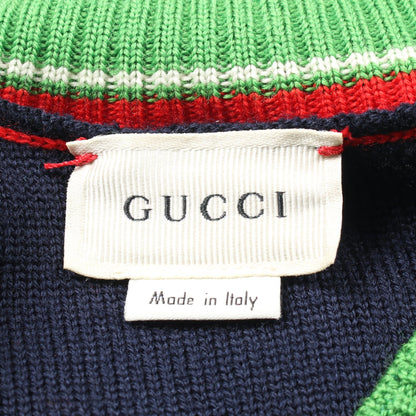 シェリーライン ニット Vネック ウール ネイビー グリーン レッド キッズ グッチ トップス GUCCI