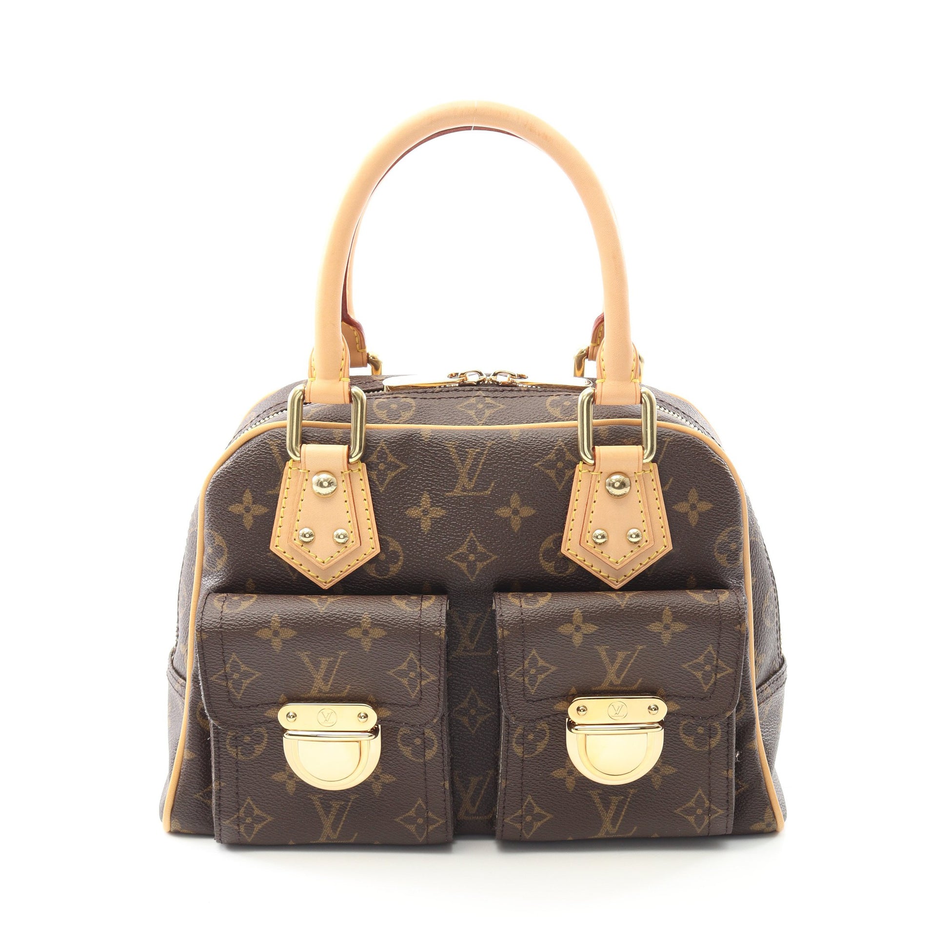 マンハッタンPM モノグラム ハンドバッグ PVC レザー ブラウン ルイヴィトン バッグ LOUIS VUITTON