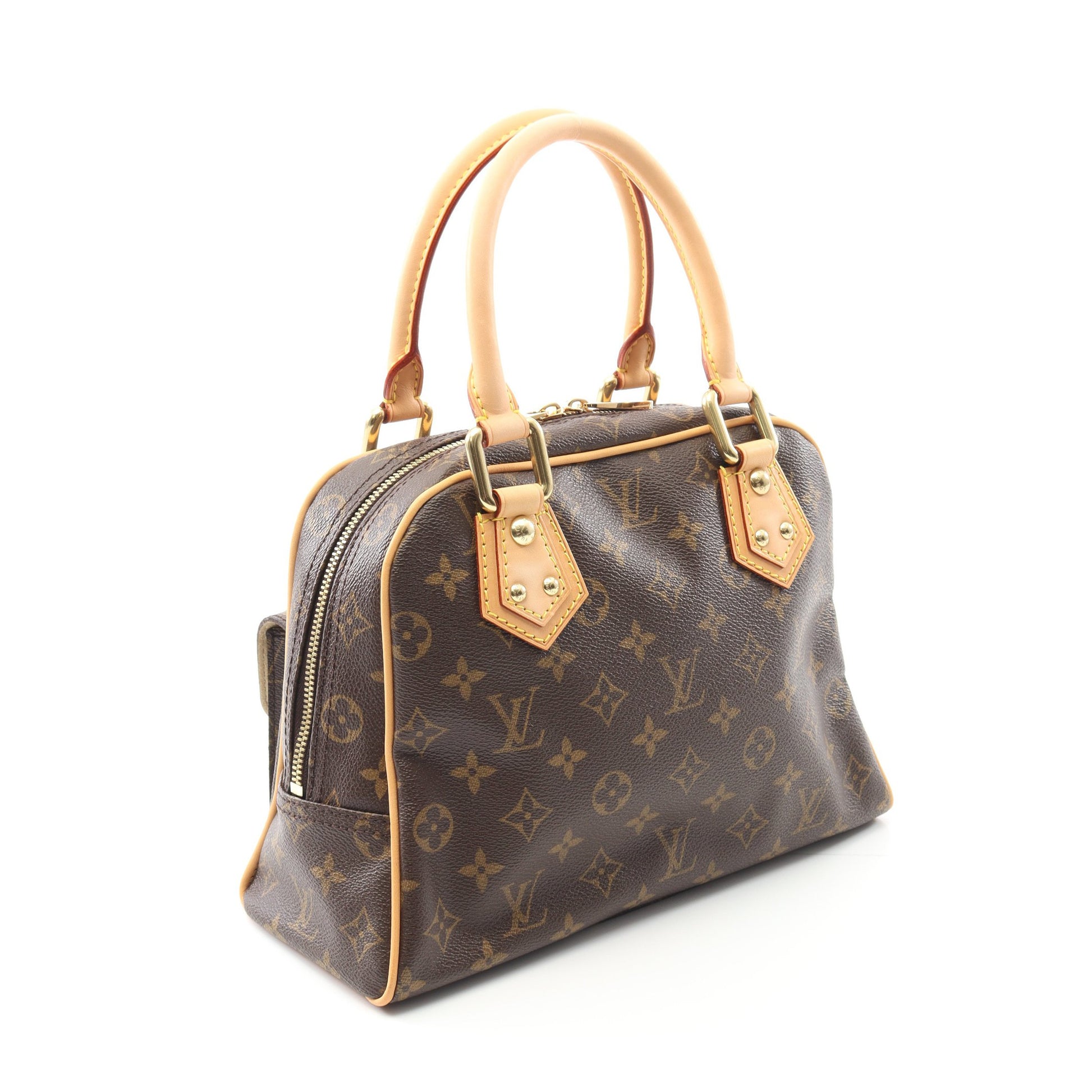 マンハッタンPM モノグラム ハンドバッグ PVC レザー ブラウン ルイヴィトン バッグ LOUIS VUITTON