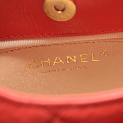 マトラッセ スモールホーボー チェーンショルダーバッグ レザー コーラルピンク ゴールド金具 シャネル バッグ CHANEL
