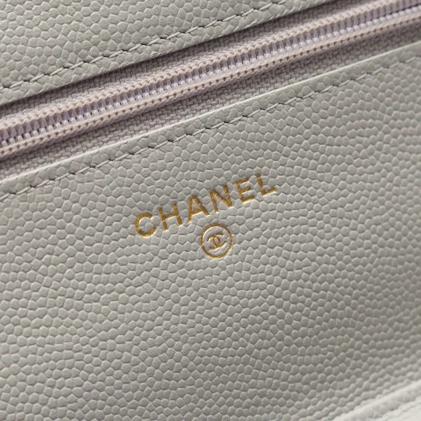 マトラッセ チェーンウォレット キャビアスキン グレー ゴールド金具 シャネル バッグ CHANEL