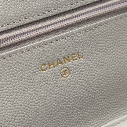 マトラッセ チェーンウォレット キャビアスキン グレー ゴールド金具 シャネル バッグ CHANEL