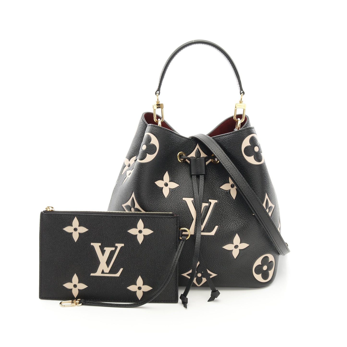 ネオノエMM バイカラー モノグラムアンプラント ショルダーバッグ レザー ブラック ベージュ 2WAY ルイヴィトン バッグ LOUIS VUITTON