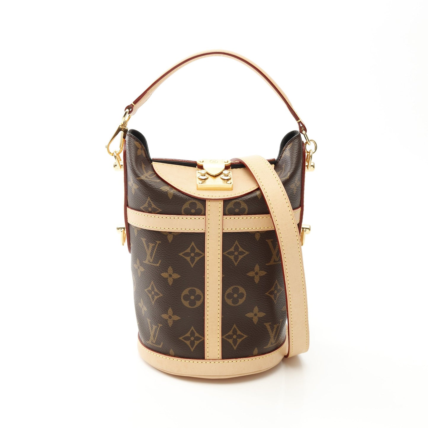 ダッフルバッグ モノグラム ハンドバッグ PVC レザー ブラウン 2WAY ルイヴィトン バッグ LOUIS VUITTON
