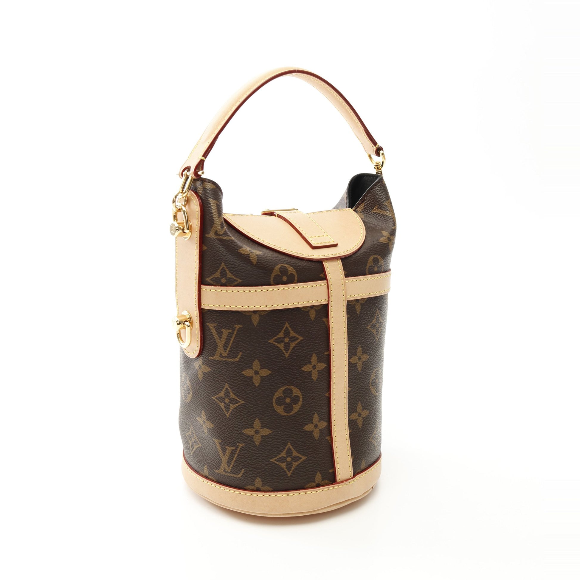 ダッフルバッグ モノグラム ハンドバッグ PVC レザー ブラウン 2WAY ルイヴィトン バッグ LOUIS VUITTON