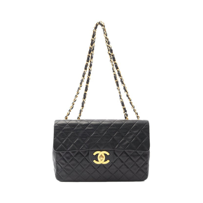 デカマトラッセ34 Wチェーンショルダーバッグ ラムスキン ブラック ゴールド金具 シャネル バッグ CHANEL