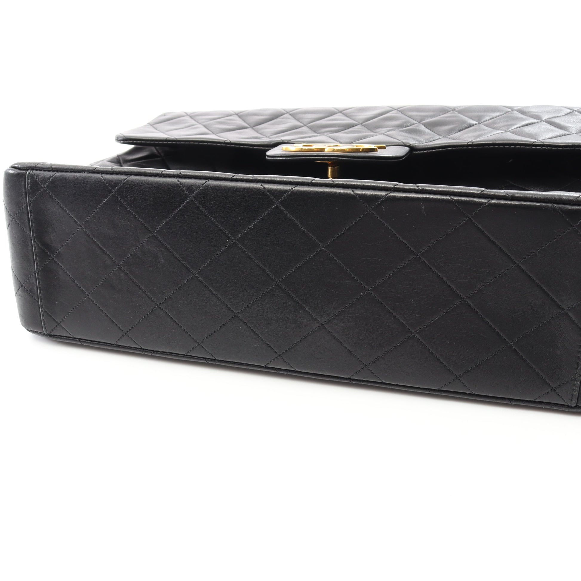 デカマトラッセ34 Wチェーンショルダーバッグ ラムスキン ブラック ゴールド金具 シャネル バッグ CHANEL
