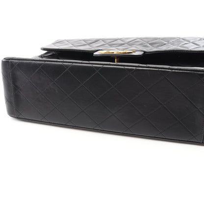 デカマトラッセ34 Wチェーンショルダーバッグ ラムスキン ブラック ゴールド金具 シャネル バッグ CHANEL