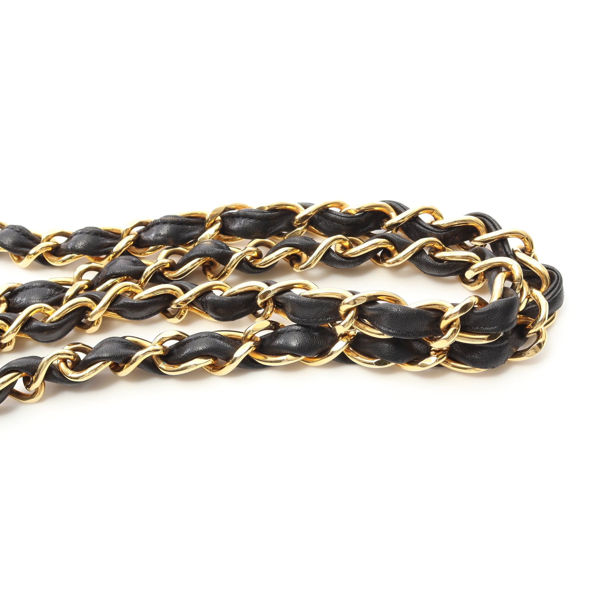 デカマトラッセ34 Wチェーンショルダーバッグ ラムスキン ブラック ゴールド金具 シャネル バッグ CHANEL