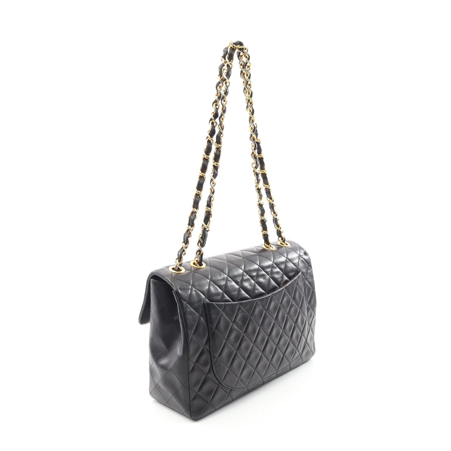 デカマトラッセ34 Wチェーンショルダーバッグ ラムスキン ブラック ゴールド金具 シャネル バッグ CHANEL