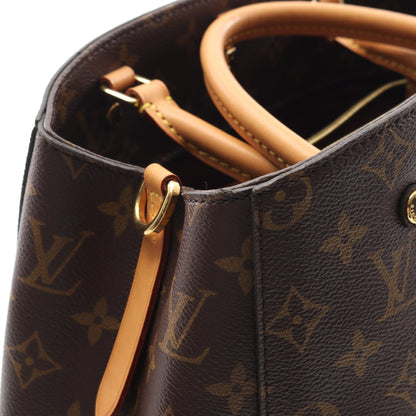 モンテーニュMM モノグラム ハンドバッグ PVC レザー ブラウン 2WAY ルイヴィトン バッグ LOUIS VUITTON