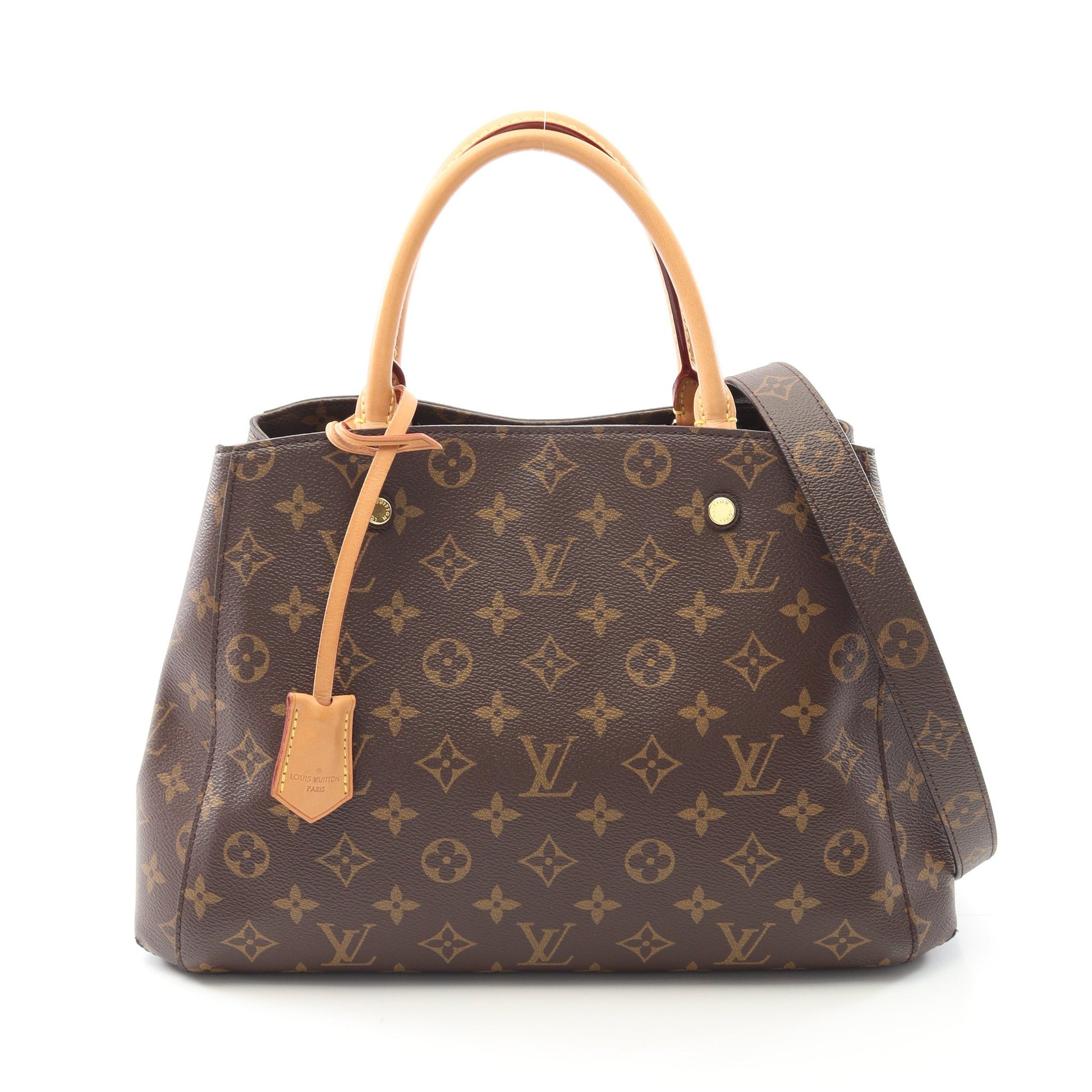 モンテーニュMM モノグラム ハンドバッグ PVC レザー ブラウン 2WAY ルイヴィトン バッグ LOUIS VUITTON