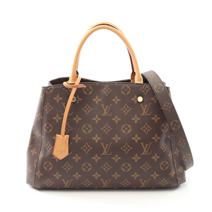 モンテーニュMM モノグラム ハンドバッグ PVC レザー ブラウン 2WAY ルイヴィトン バッグ LOUIS VUITTON