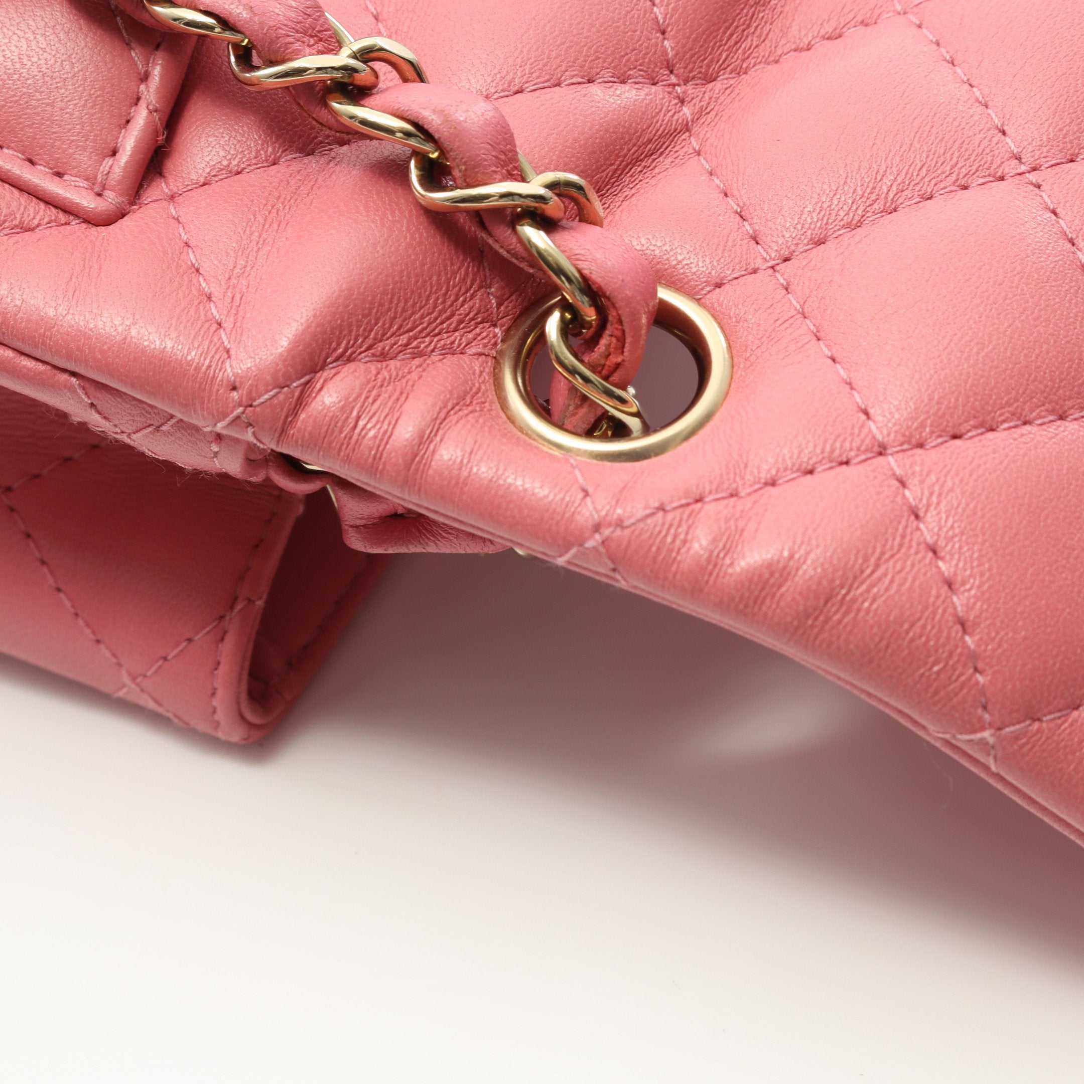 ミニマトラッセ チェーンショルダーバッグ ラムスキン ピンク ゴールド