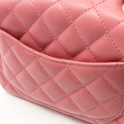 ミニマトラッセ チェーンショルダーバッグ ラムスキン ピンク ゴールド金具 シャネル バッグ CHANEL