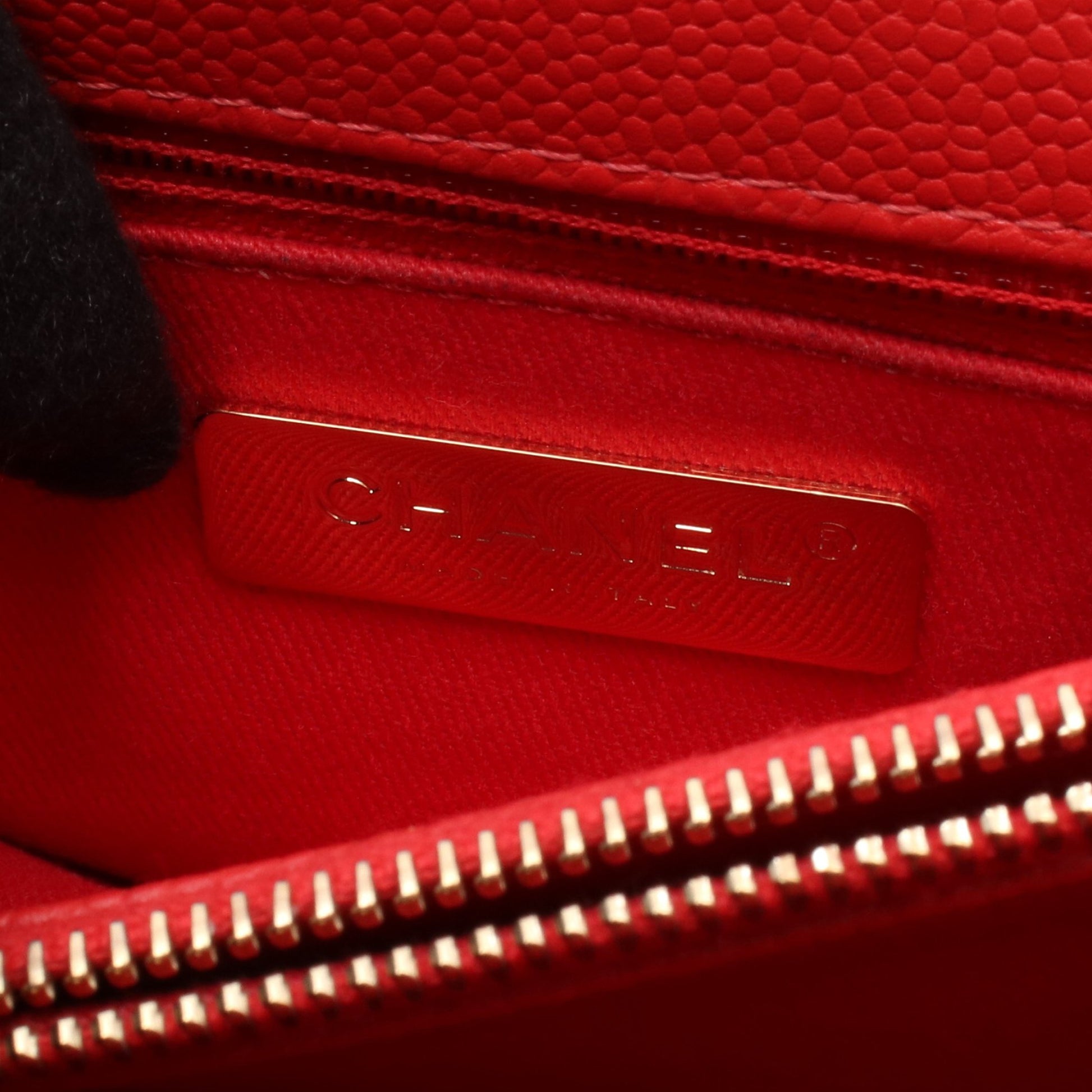 マトラッセ トップハンドル チェーンショルダーバッグ キャビアスキン レッド ゴールド金具 シャネル バッグ CHANEL
