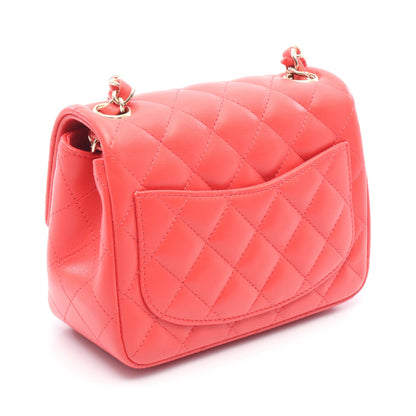 ミニマトラッセ チェーンショルダーバッグ レザー ピンクレッド ゴールド金具 シャネル バッグ CHANEL