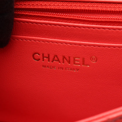 ミニマトラッセ チェーンショルダーバッグ レザー ピンクレッド ゴールド金具 シャネル バッグ CHANEL