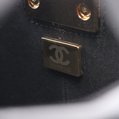 マトラッセ スモールバニティ チェーンショルダーバッグ レザー ブラック ゴールド金具 2WAY シャネル バッグ CHANEL