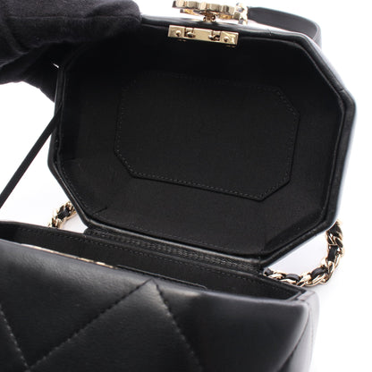 マトラッセ スモールバニティ チェーンショルダーバッグ レザー ブラック ゴールド金具 2WAY シャネル バッグ CHANEL