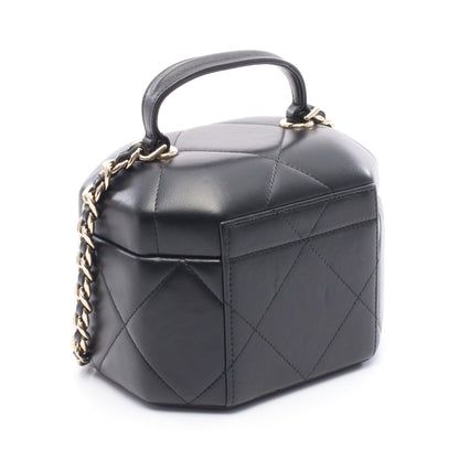 マトラッセ スモールバニティ チェーンショルダーバッグ レザー ブラック ゴールド金具 2WAY シャネル バッグ CHANEL
