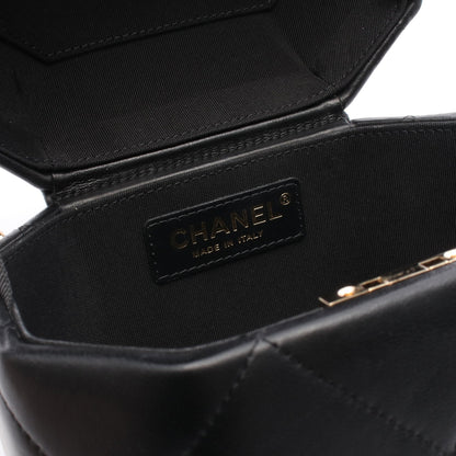 マトラッセ スモールバニティ チェーンショルダーバッグ レザー ブラック ゴールド金具 2WAY シャネル バッグ CHANEL