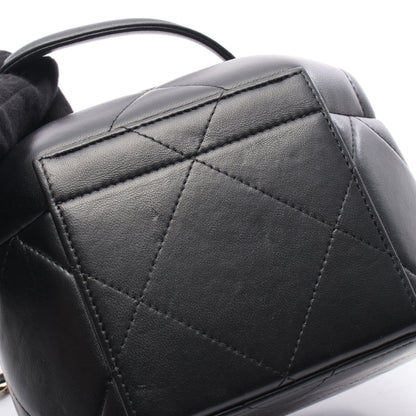 マトラッセ スモールバニティ チェーンショルダーバッグ レザー ブラック ゴールド金具 2WAY シャネル バッグ CHANEL