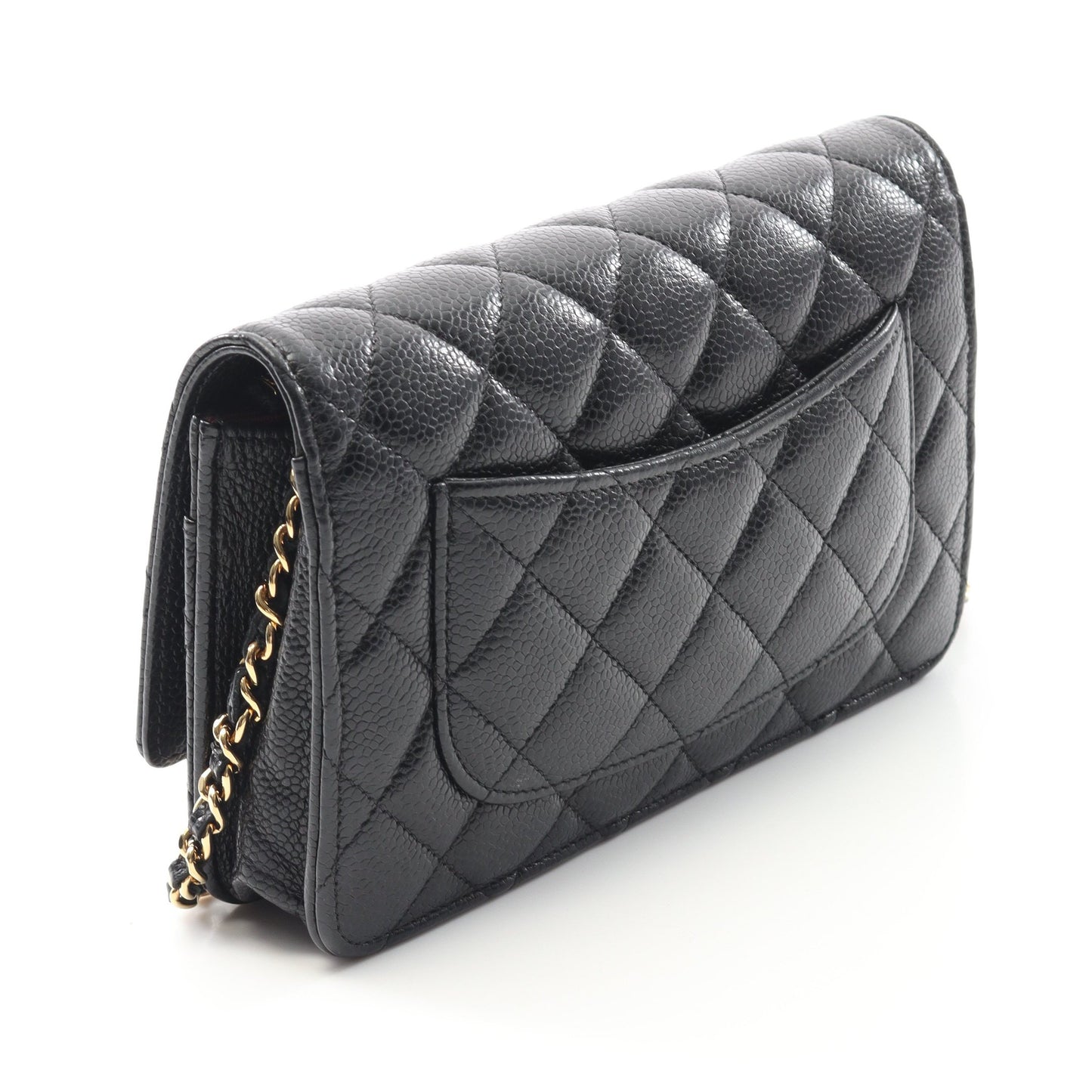マトラッセ チェーンウォレット キャビアスキン ブラック ゴールド金具 シャネル バッグ CHANEL