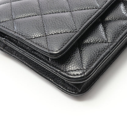 マトラッセ チェーンウォレット キャビアスキン ブラック ゴールド金具 シャネル バッグ CHANEL