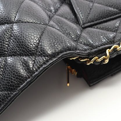 マトラッセ チェーンウォレット キャビアスキン ブラック ゴールド金具 シャネル バッグ CHANEL