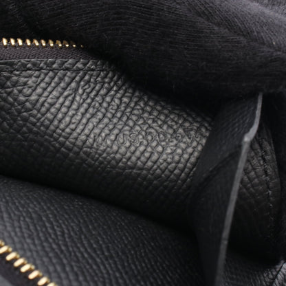 ベアンコンパクト 二つ折り財布 ヴォーエプソン ブラック ゴールド金具 W刻印 エルメス 財布・小物 HERMES