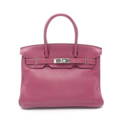 バーキン30 トスカ ハンドバッグ トリヨンクレマンス ピンクパープル シルバー金具 □O刻印 エルメス バッグ HERMES